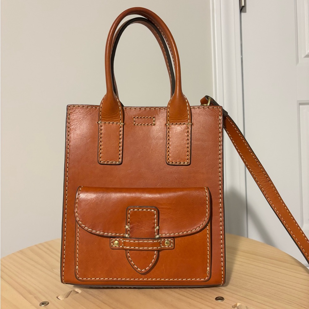 FRYE Rich Brown Leather Tote